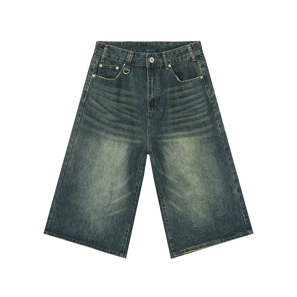 Horn Denim Cropped Pants Men