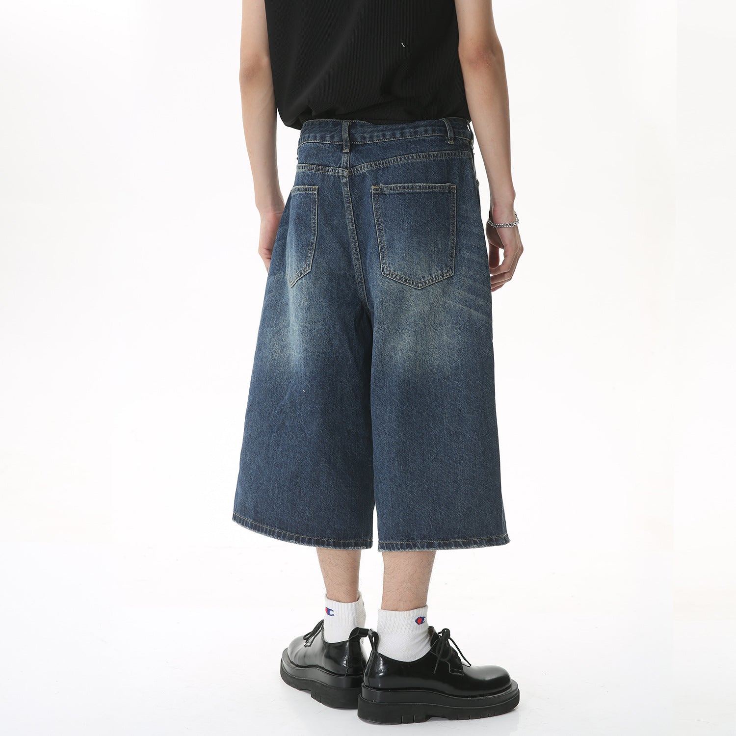 Horn Denim Cropped Pants Men